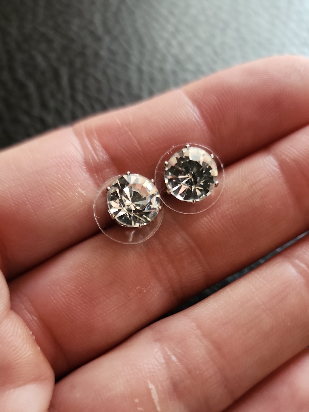 Clear Crystal Stud Earrings - Women Jewelry